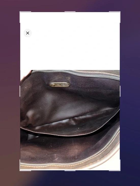 Valentino Garavani Brown Monogram Clutch with Gold V Emblem - Picture 5 of 7